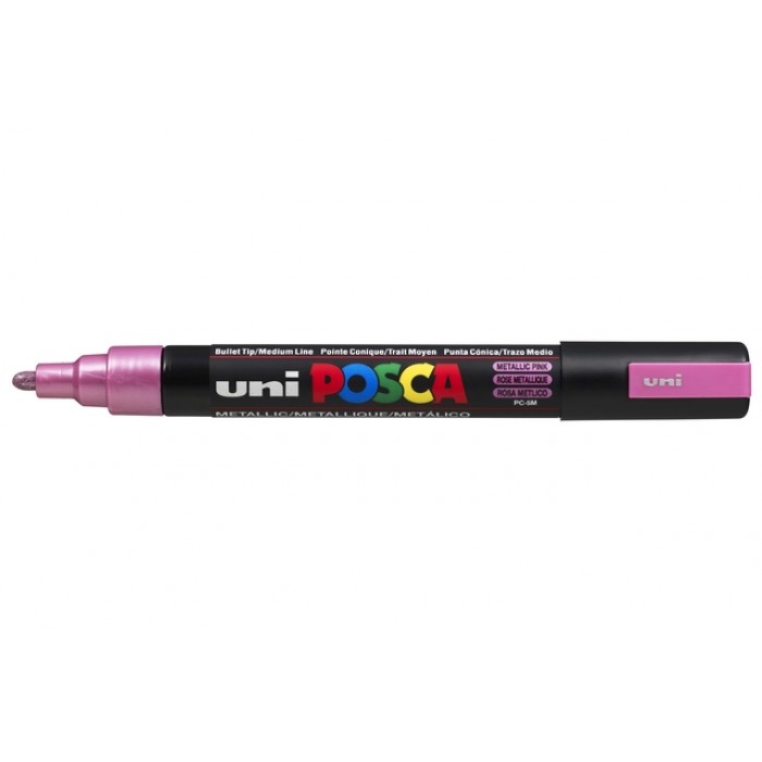 Verfstift Posca PC5M medium metallic roze